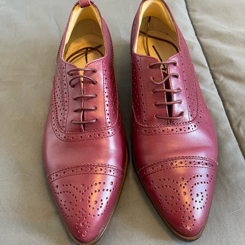 J Crew Oxford Shoes in Burgundy